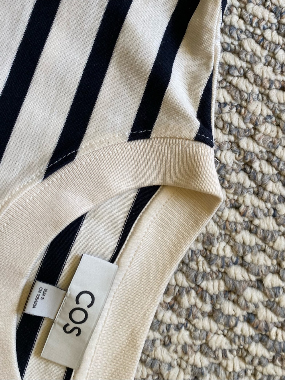 COS Navy and White Striped Crew Top - Picture 9 of 11
